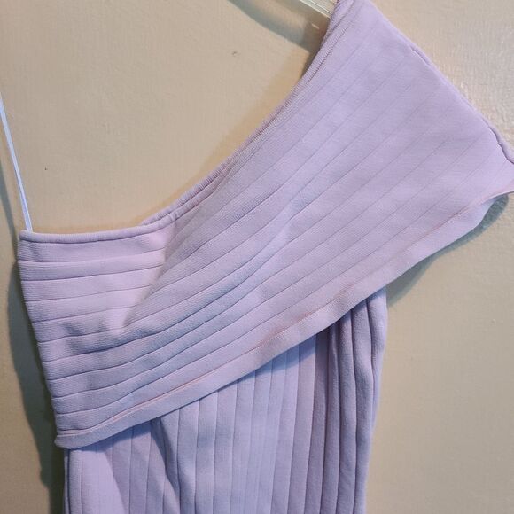 By The Way X Revolve Pink Off The Shoulder Asymmetrical Ribbed Bodycon D… - Picture 5 of 6
